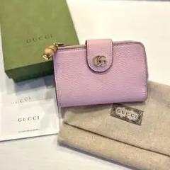 大幅値下げ!【純正品】 GUCCI バンブー付き ダブルG ミディアム 財布