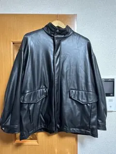 【HARE】シンセティックレザースタンドブルゾン