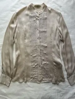 【DES PRES デプレ】 長袖シルクブラウス ベージュのサムネイル