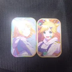 鏡音レン　鏡音リン　スクエア缶バッチ