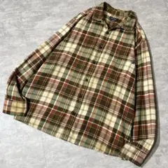 配色抜群 00s Eddie Bauer チェック コットン ネルシャツ