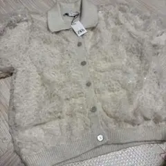 ZARA レーススパンコールニットトップス
