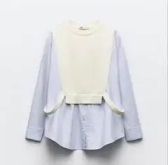 ZARA コントラストニットシャツセーター　XS