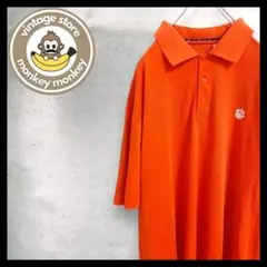 mt71524 US古着　オーバーサイズ　ポロシャツ　ワンポイント刺繍ロゴ