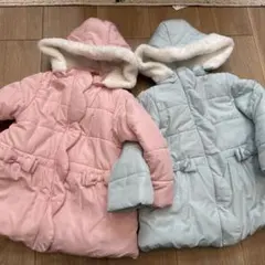 シシュノン　双子　フード付き中綿コート 2色セット