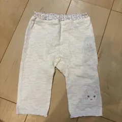 クーラクール　ウサギ刺繍 ホワイト ベビーレギンス　80