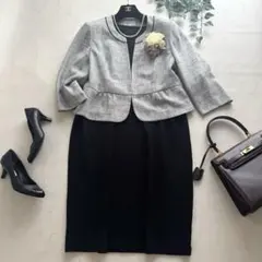 Rifanne Liz 東京ソワール ノーカラーJKフォーマルセットアップ 3L