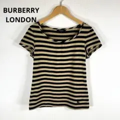 美品 バーバリーロンドン ホースロゴ刺繍 ボーダー 半袖 カットソー