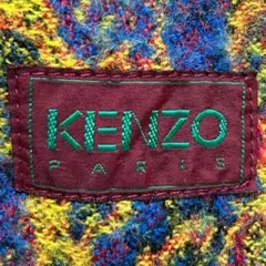 80s KENZO PARIS 赤タグ　総柄　ウールマフラー　ストール KENZO（マフラー/ショール ・ レッド/赤色系）のフリマアイテム一覧