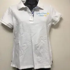DELSOL バックプリントポロ　ホワイト　M