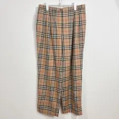 希少サイズ◇バーバリー　ノバチェック　パンツ　ヴィンテージ　スラックス　ベージュのサムネイル