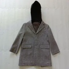 COMME CA ISM グレー フード付きコート 110A