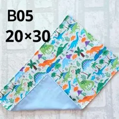 B05　ランチョンマット　恐竜　淡グレー　サックス　ナフキン　ハンドメイド　給食