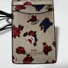 COACH コーチ IDケース 社員証ケース 定期入れ　ネックストラップ　花柄
