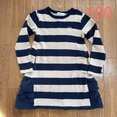 ワンピース　ボーダー　Bebe 女の子　100サイズ