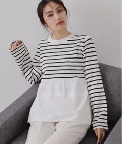 ペプラムドッキングニット　洗濯洗い可