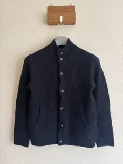 グリーンレーベルリラクシング スタンドカラーニット カーディガン M ネイビー