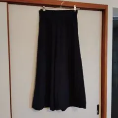 ネイビー ゴムウエスト ワイドパンツ