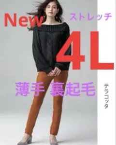 裏起毛パンツ　4Lスキニー　新品　大きいサイズ　ピーチ起毛　着膨れしない　楽ちん