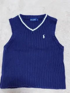 RALPH LAUREN ネイビー Vネック ベスト 90