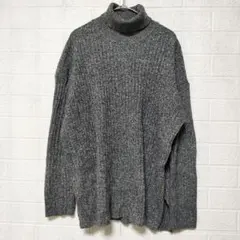 GU ジーユー (XL)　リブタートルネックニットチュニック　大きいサイズ