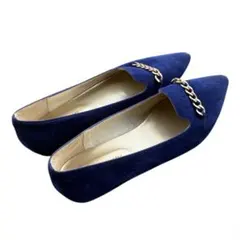 Oriental Traffic ネイビー ポインテッドトゥパンプス