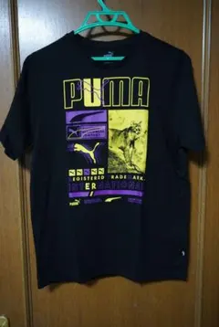 PUMA 半袖Tシャツ M ブラック コットン ロゴT