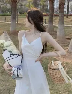 サテンドレス ロングワンピース