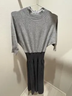 FRAY I.D グレー ニットワンピース 長袖