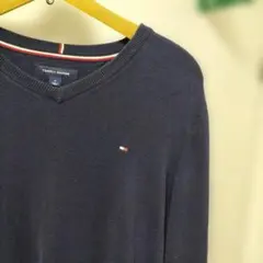 Tommy Hilfiger ネイビー Vネックニット紺