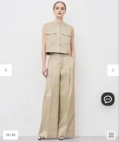 新品タグ付　uncrave チノギャバジン ワイドトラウザーワイドパンツ 0