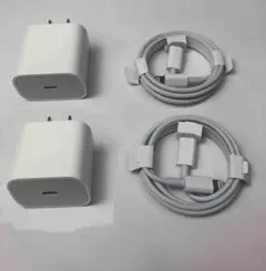 @充電器2個 1m2本 iPhone タイプC ライトニングケーブル [61c]