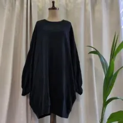 オーバーサイズ ブラック チュニックトレーナー 長袖