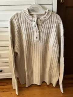 BANANA REPUBLIC ワッフルニット ヘンリーネック ベージュ - メルカリ