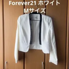 Forever 21 ホワイト ノーカラージャケット Mのサムネイル