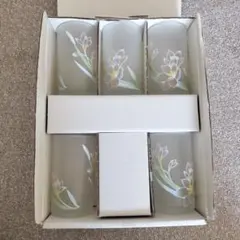 レトロ花柄グラス5個セット ガラスコップ