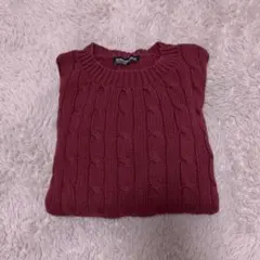 American Apparel ケーブルニット 長袖 セーター バーガンディ