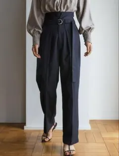 SHEIN Friful ベルト付き パンツ ネイビーブルー S