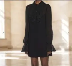 miu miu ノースリーブ ワンピース ブラック フリル 36サイズ - メルカリ