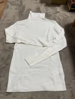 サマンサモスモス ホワイト タートルネック セーター Fサイズ