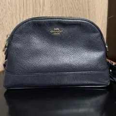 Coach ブラックレザー ショルダーバッグ