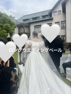 ウエディングベール 2m ロング コーム付き 2段式 シンプル 結婚式