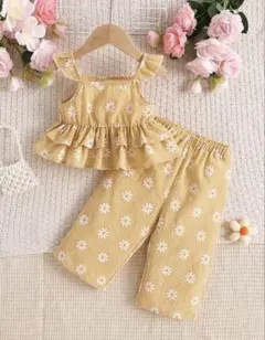 小花柄　イエロー　セットアップ