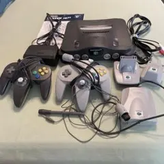 【動作確認済】NINTENDO64 本体 コントローラー2個、その他付属品セット