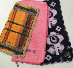 タオルハンカチ(ANNA SUI)(アナスイ)(刺繍)(ラメ)(3枚中古品)