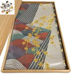 MO-3149 袋帯 霞模様に牡丹の花 亀甲 金銀糸 金色 - メルカリ