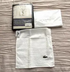 新品！サンローランと LACOSTE タオルハンカチ ゲストタオル ３枚セットのサムネイル