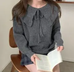 SHEIN DAZY ニット 長袖カジュアルセーター グレー Sサイズ 試着のみ