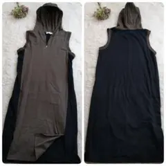 セシルマクビー　バイカラーフーディーパーカーワンピース　ノースリーブ