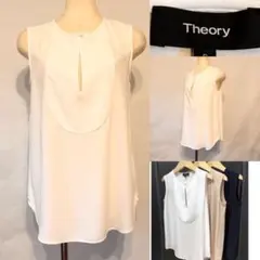 theory セオリー ポンチ素材 ウォッシャブルフレンチスリーブトップス 